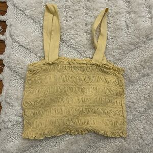 american eagle medium yellow crop top